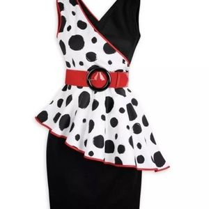 Disney park the dress shop Cruella de Vil 101 Dalmatians dress plus size NWT